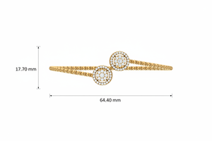 Brazalete Abierto de Lujo Chapado en Rodio con Diamantes Naturales de 14K y Detalles de Racimo de Diamantes |   Diamante de corte brillante de 0.64 quilates - Product Image 2
