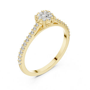 Bague en or blanc 14 carats avec diamant rond cultivé en laboratoire pour femmes |   Cadeau de fiançailles et de mariage |   Vêtements de tous les jours |   Plaqué or - Product Image 6