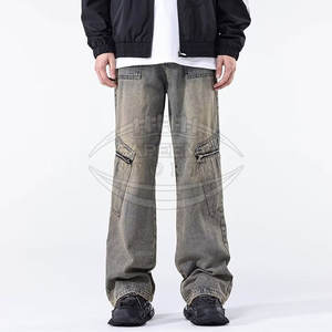 กางเกงยีนส์ขาบานสำหรับผู้ชายกางเกงขากว้างมีสไตล์สำหรับฤดูหนาวและใบไม้ร่วงผ้าฝ้ายน้ำหนักเบาแห้งเร็วเหมาะสำหรับการเดินทาง - Product Image 6