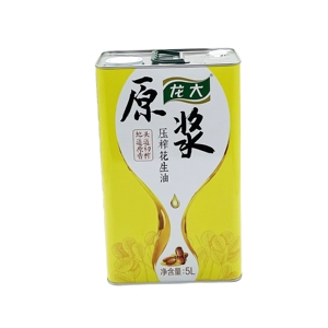 Bidon rectangulaire vide en fer blanc de qualité alimentaire pour huile d'olive 5L avec logo personnalisé, impression offset, surface laquée - Product Image 1