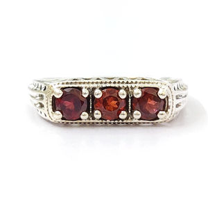 Fashionable <b>Garnet</b> <b>Ring</b> (3.1 Grams) Rose Gold and 18K Plated Inlay Setting Trendy Engagement Jewelry with Natural Gemstones - Product Image 1