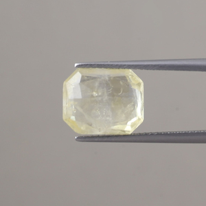 Saphir bleu jaune naturel, pierre précieuse non montée, certifiée IGI, qualité AAA, taille émeraude 11,5x9,5mm, 5,76 carats, 6mm, ciré/huileé, qualité supérieure - Product Image 3