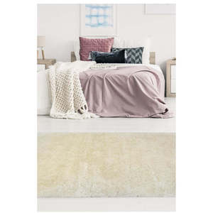 Tapis rectangulaire en peluche shaggy ivoire lavable et doux Netline Home pour salon et chambre à coucher - Product Image 6