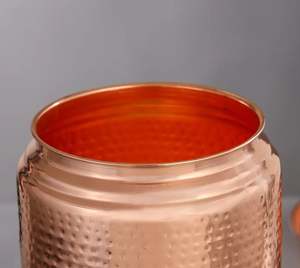 Distributeur d'eau en cuivre artisanal de 10 L, style zen asiatique traditionnel, avec couvercle et poignée en métal martelé, écologique - Product Image 5