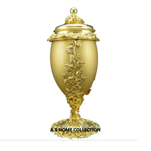 Bol de service de luxe décoratif doré pour mariage en métal à motif floral pour restaurant et fête - Product Image 1