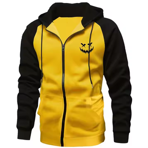 Sweats à capuche unisexes zippés de haute qualité 2026 – Décontractés, patchwork, respirants, 100 % coton molletonné/éponge française, séchage rapide, style urbain - Product Image 2