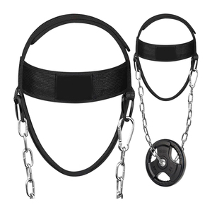Heavy Duty Padded Weight Lifting <b>Head</b> Harness Adjustable Strap Metal Chain Neck Exercise Strength <b>Training</b> Gym Workouts Fitness - Product Image 1