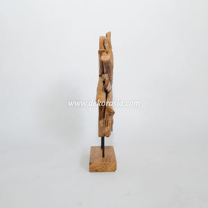 Support en bois naturel en teck décoratif en bois de teck artisanat de soleil pour décorations de noël décor à la maison - Product Image 3