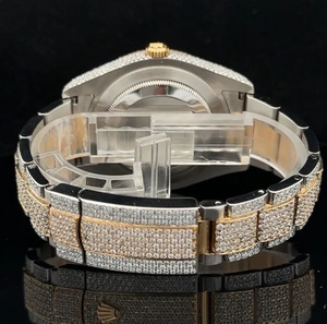 VVS1 Yellow Moissanite Diamond Unique Full Bust 40MM Mechanical Stainless Steel Luxury <b>Watch</b> - Product Image 4