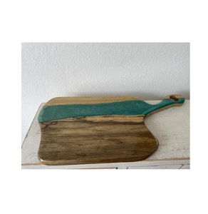 Juego de tablas para quesos de resina, tablas de charcutería, tabla para quesos de resina epoxi de madera gris con producto a la venta, muestra gratis - Product Image 4