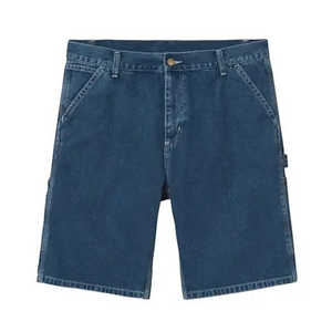 Short en jean de couleur bleue pour hommes, baggy bon marché pour hommes, délavé - Product Image 3