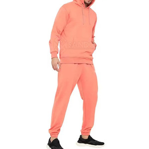 Costume de jogging deux pièces pour hommes, décontracté, de couleur unie, costume de jogging de marque privée grande taille pour hommes - Product Image 2