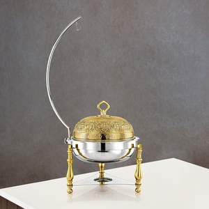 Casserole moderne en métal avec couvercle en acier inoxydable, écologique, pour la cuisine, les buffets, les fêtes, les hôtels, nouveauté - Product Image 2