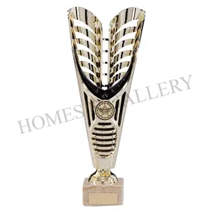 High quality metal silver & brass plated finishing luxury design sports trophy cup and awards winner trophy awards from India