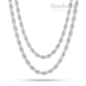 Venta caliente 925 Plata 14K Chapado en oro 5mm Cuerda Cadena Gargantilla Conjunto Collar para hombres - Product Image 4