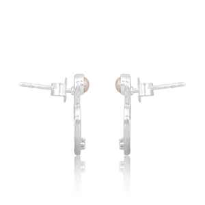 Dernière collection de boucles d'oreilles en argent sterling 925 avec zircon cubique et perle Fabricant de bijoux de créateurs faits à la main pour les occasions - Product Image 3