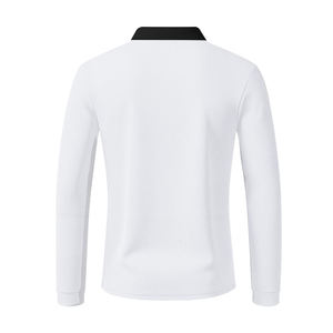 เสื้อโปโลผู้ชายขายส่ง พิมพ์โลโก้ตามสั่ง เนื้อผ้านุ่ม โพลีเอสเตอร์ผสมคอตตอน เสื้อโปโลลายนูน สำหรับฤดูร้อน กิจกรรมกลางแจ้ง กอล์ฟ - Product Image 4