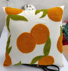 16x16 Inches Vibrant Color Embroidered <b>Sofa</b> Cushion <b>Cover</b> Decorative <b>Throw</b> Pillow Cases Silk Leaves Pattern for Home Hotel Use - Product Image 1