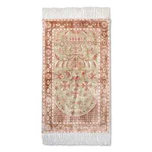 พรมละหมาดผ้าวิสโคสพิมพ์ลายมือสีทองอ่อนมอคค่า น้ำหนักเบา พับเก็บได้ ดีไซน์โดดเด่น สง่างาม สำหรับการปฏิบัติทางจิตวิญญาณ - Product Image 5