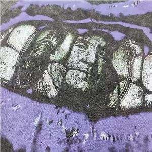 High Quality Oversized Heavy Weight Cropped Drop Shoulder Box <b>Hoodie</b> Print Cut Edge Custom Raw Hem <b>Hoodie</b> for Men - Product Image 4