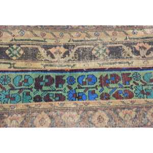 Alfombra turca vintage de 2,3x3,9 pies, azul, Beige, tejido plano, diseño de retazos de lana para decoraciones de sala de estar o pasillo - Product Image 5