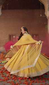 Déguisement de créateur ethnique pakistanais Georgette brodé pour femme Salwar Kameez Maxi Wedding Party Wear pour femme Green Dye Premium - Product Image 4