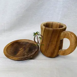 טבעי ידידותית לסביבה סיטונאי לשימוש חוזר יכול מותאם אישית לוגו בציר עץ קפה תה כוס מווייטנאם