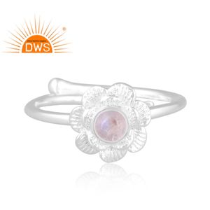 แหวนพลอยสีรุ้งประดับพลอยสีเงินสเตอร์ลิงธรรมชาติดีไซน์ล่าสุด - Product Image 2