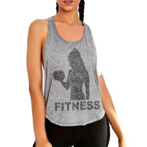 Venta al por mayor deportes camiseta sin mangas mujeres Push-up entrenamiento gimnasio Fitness espalda descubierta transpirable secado rápido 100% algodón cuello redondo mujeres camisetas sin mangas - Product Image 1