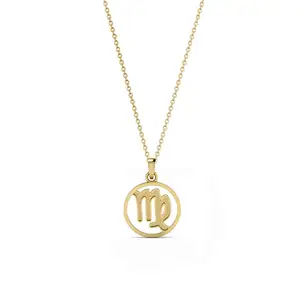 Trending Design Fast Delivery Horoscope Zodiac Virgo Sign Jewelry Gold Plating Health Sterling Silver Necklace Gift For Unisex