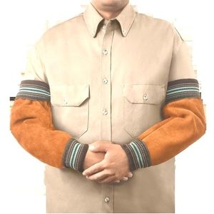 Mangas de Soldadura de Cuero Vacuno, Transpirables, Resistentes al Desgaste, Resistentes a Altas Temperaturas, Ignífugas, Anti-Cortes, Color Personalizado - Product Image 3