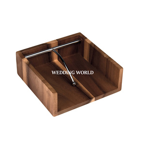 Natural Finished Wooden Napkin Holder Excellent Quality Handmade <b>Tissue</b> Holder Classic Stylish Wholesale Napkin Holder - Product Image 2