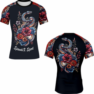 <b>Rashguard</b> Mma Half Sleeves Digital Sublimation Printed Sportswear for Unisex Dark Half Sleeve Custom Compression Shirts - Product Image 3