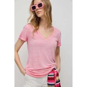 Camiseta de Cuello en V, Corte Ajustado, Básica, de Algodón y Lino con Spandex Transpirable, Estilo Deportivo Informal, con Estampado de Animales Animados, para Verano, Tallas XS a XL - Product Image 4