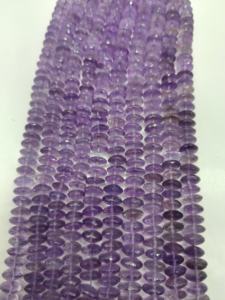 Perles d'améthyste naturelle de qualité supérieure, forme de soucoupe, facettées, de coupe allemande, très vendues, pour la fabrication de bijoux - Product Image 2