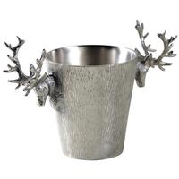 Sortie d'usine promotionnel grande capacité ronde en aluminium cerf seau à glace hôtel et Barware métal Champagne seau à glace refroidisseur