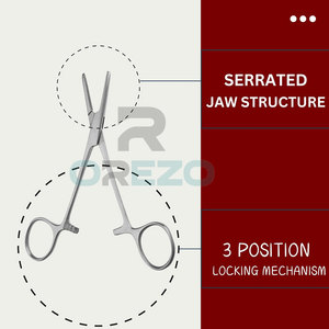 Pinza Hemostática Manual de Punta Fina, Tipo Mosquito, Recta, con Certificación CE, Instrumento Quirúrgico Reutilizable para Cirugía General - Product Image 4