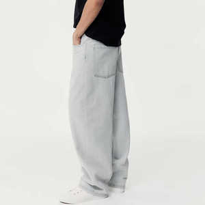 Pantalones de mezclilla personalizados de calidad superior para hombre, pantalones vaqueros ajustados para hombre, transpirables, rectos, ácidos, lavados Vintage, transpirables - Product Image 2