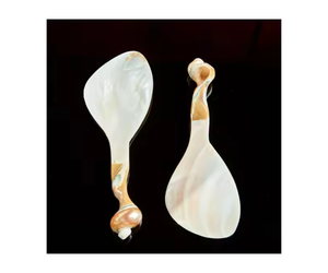 High Quality Best Selling Set Mother Pearl Seashell Heart Shape Animal Theme Eco Friendly Dinnerware Vintage <b>Dessert</b> Spoon Binh - Product Image 1
