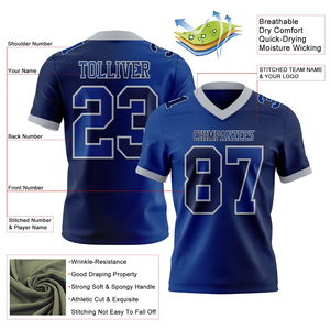 เสื้อเจอร์ซีย์ตาข่ายสำหรับทีมผู้ใหญ่ผ้าโพลีเอสเตอร์ระบายอากาศได้ดีครึ่งแขนสีน้ำเงิน - Product Image 4