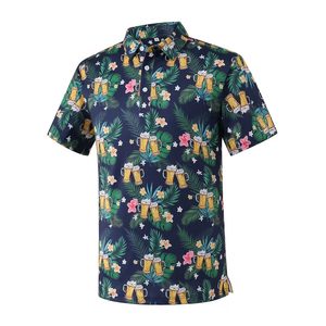 เสื้อโปโลกอล์ฟของผู้ชายเสื้อเชิ๊ตครึ่งแขนแฟชั่นเสื้อเชิ๊ตกอล์ฟทรงพอดีตัวปกติมีการออกแบบและขนาดที่กำหนดเอง - Product Image 1