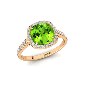 Genuine Peridot 18k Solid Gold August Birthstone <b>Wedding</b> <b>Ring</b> Anniversary Gift Natural Cut Diamond Engagement <b>Ring</b> for Party - Product Image 3