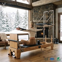Équipement de Pilates professionnel de qualité supérieure avec cadre en bois de chêne et demi-trapeze 2-en-1 pour clubs de fitness et studios