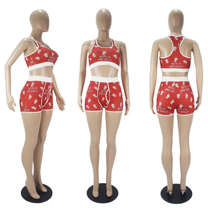 2026 Summer Women's <b>Sexy</b> Crop Top Two Piece Gym Fitness Yoga Shorts <b>Set</b> 100% Cotton Skinny Fit Breathable Jersey - Product Image 4