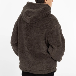 Usine de marque personnalisée Vente en gros Sweat à capuche en polaire Sherpa Patchwork Pulls à capuche en polaire vierge pour hommes Hiver - Product Image 3