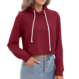 Sudadera con capucha transpirable antiarrugas para mujer, Sudadera con capucha corta de textura Premium para mujer, comodidad deportiva - Product Image 2