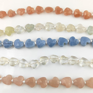 Đá Quý 8-9Mm Trái Tim Mặt Đá Quý Hạt Sợi Tự Làm Số Lượng Lớn Đồ Trang Sức Làm Tinh Thể Tự Nhiên Hạt 20-22 Bead Trong Một 8 Inch Sợi - Product Image 1