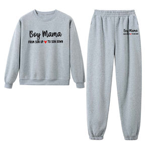 Conjunto de chándales de mujer con logotipo personalizado, jersey de cuello redondo, sudadera, traje de jogging, suéter de algodón 100% para mujer, conjuntos de 2 piezas para correr - Product Image 6