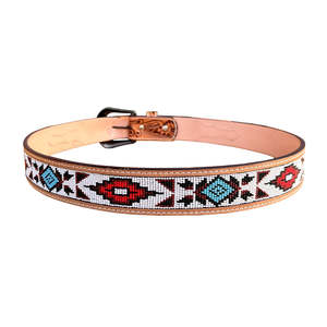 Ceinture unisexe vintage en cuir véritable sculpté à la main, style western classique, avec perles, boucle en alliage de zinc, broderie, couleur et taille personnalisables, 40 mm - Product Image 5