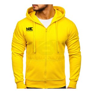 Vente en gros OEM Sweat à capuche uni décontracté avec fermeture éclair pour hommes et femmes Impression de logo personnalisé Coupe surdimensionnée Couleur olive pour la saison hivernale - Product Image 3